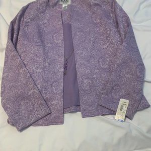 KARI NEW YORK Women's jacket blazer with inset blouse and Necklace - Size 16